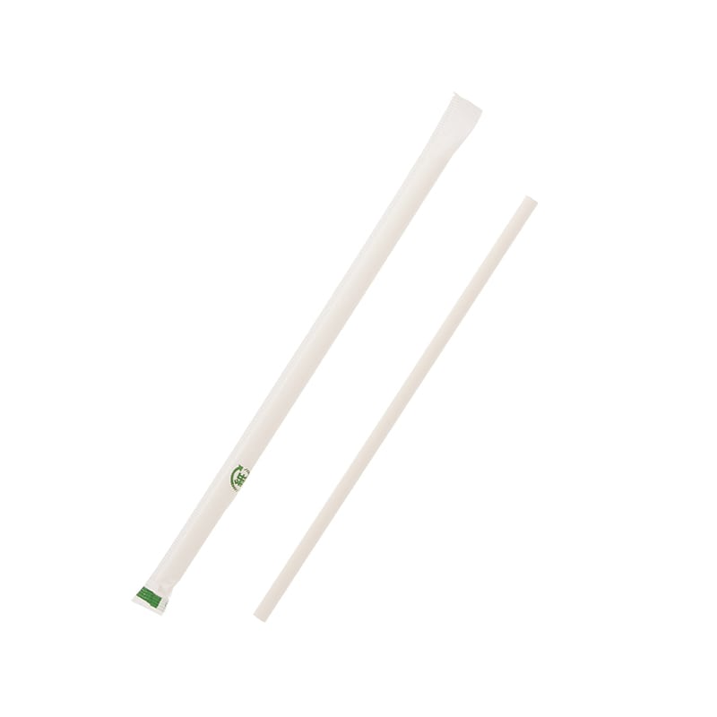 SWAN ペーパーストロー 単袋 白 200本