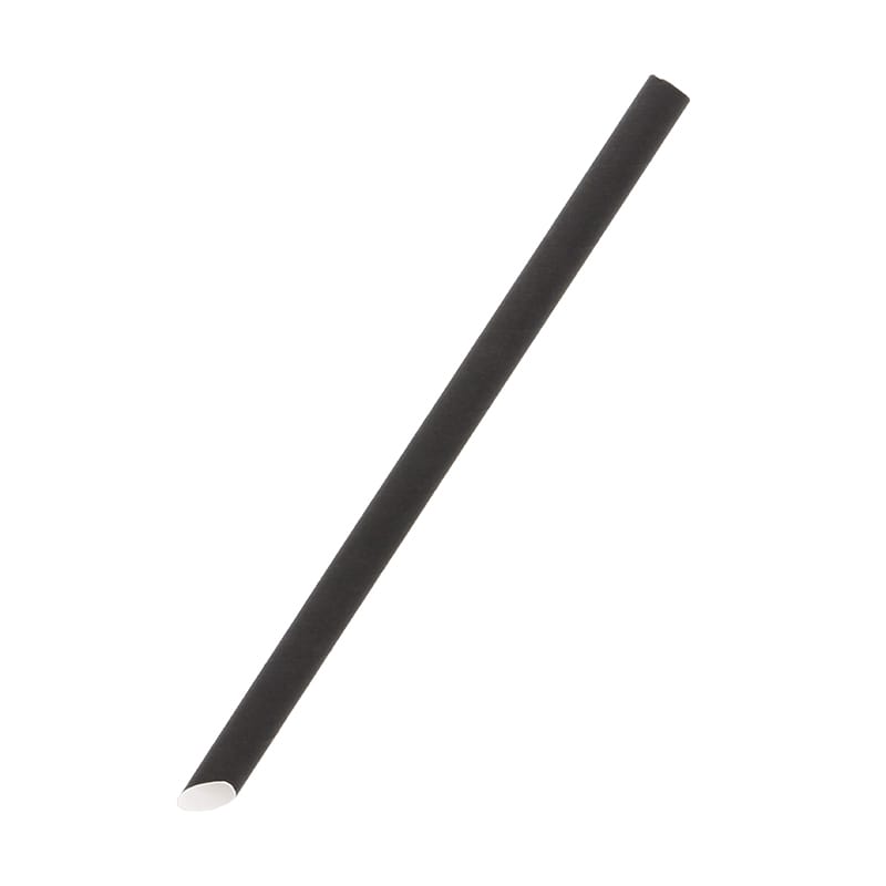 ケーピープラテック 紙ストロー 斜口 12mm 裸 黒 300本