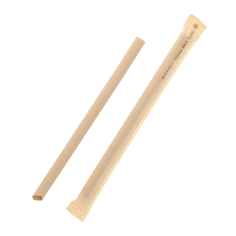 ケーピープラテック 竹ストロー 斜口 12mm 単袋 140本