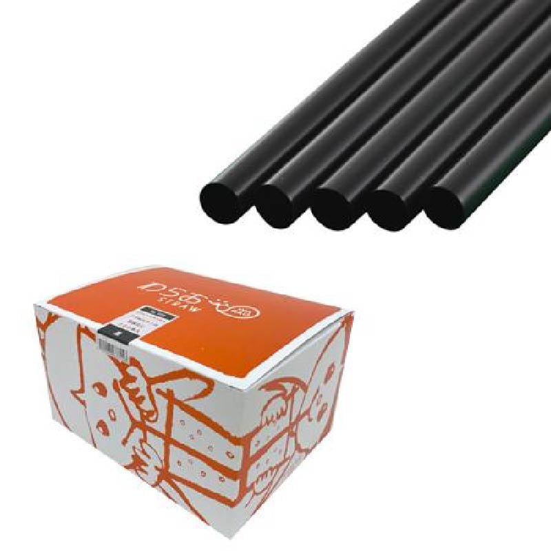 シバセ工業 ストレートストロー 10×21 裸 黒 200本