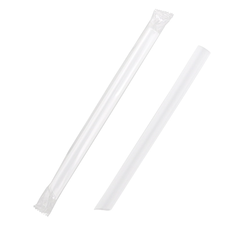 シバセ工業 片先斜めストレートストロー フィルム包装 15×21 クリア 100本